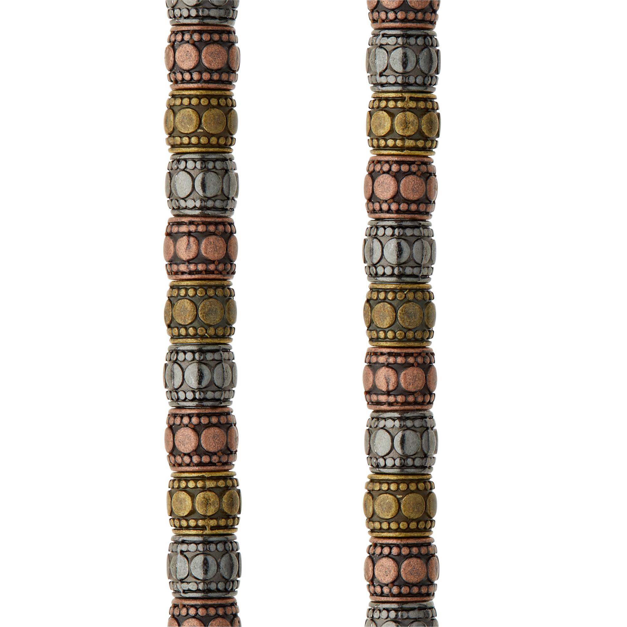 Carved Metal Drum Beads, 7mm by Bead Landing™